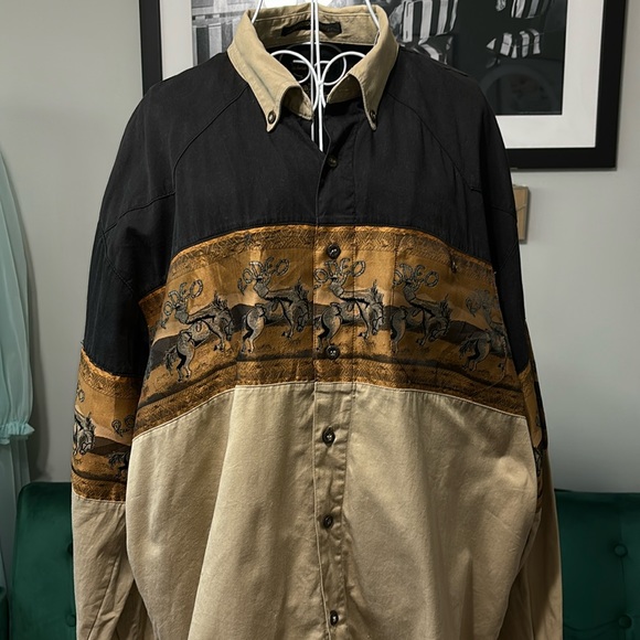 Tops | Vintage Rodeo Line Rodeo Cowboy Button Down Shirt Xl | Poshmark